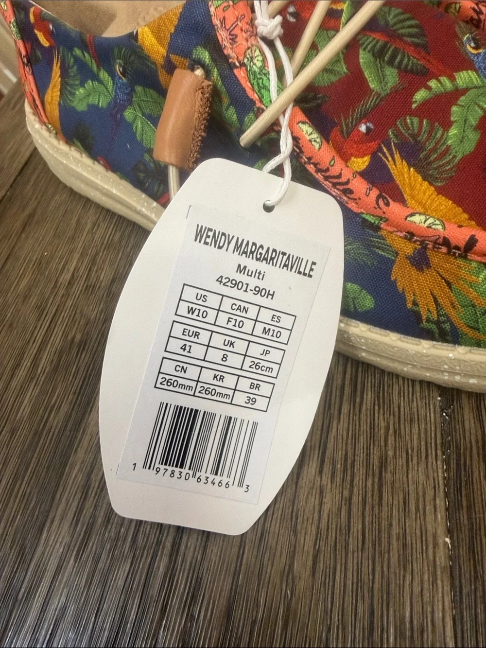 Hey Dude Women's Espadrilles Tropical Parrot Print - Red, Blue, Green